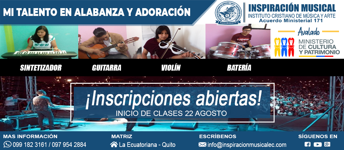 Inscripciones abiertas  Agosto 2020